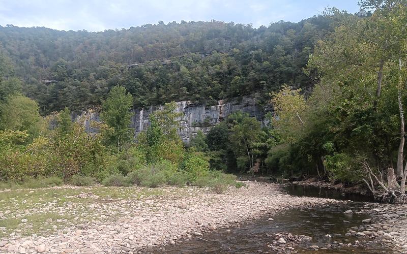 Buffalo National River below the bluffs at Steel Creek Campground, Arkansas