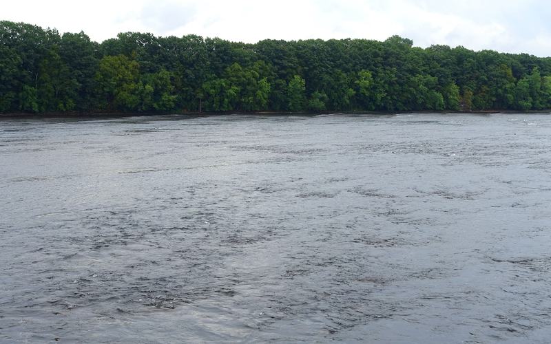 The Connecticut River along the Windsor Locks Canal State Park Trail at Suffield