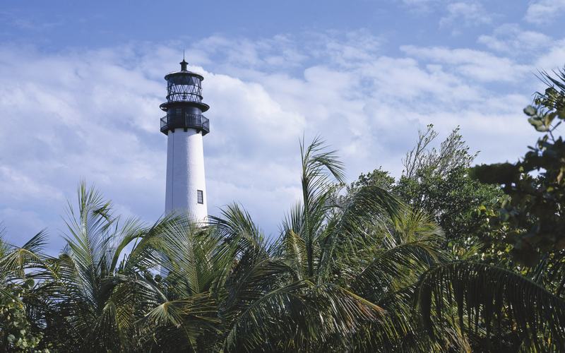 The Cape Florida lighthouse on Key Biscayne, Florida
