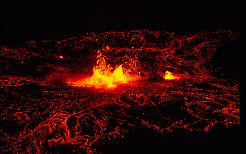 The volcanic landscape of Hawaii Volcanoes National Park, Hawaii